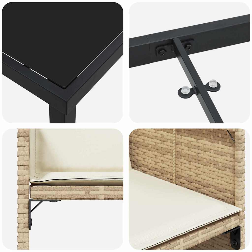 Ensemble de salle à manger pour jardin 5 pcs Beige polyrotin - XIOS