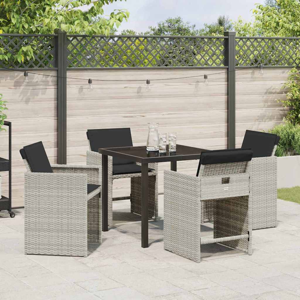 Ensemble de salle à manger pour jardin 5 pcs Gris clair - XIOS