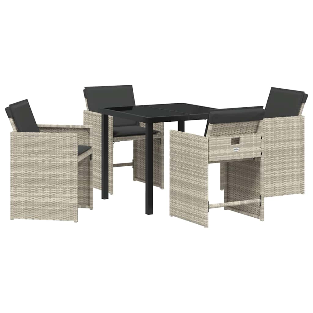 Ensemble de salle à manger pour jardin 5 pcs Gris clair - XIOS