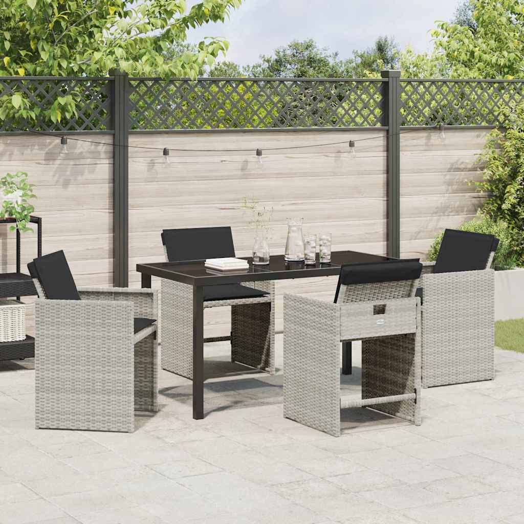 Ensemble de salle à manger pour jardin 5 pcs Gris clair - XIOS