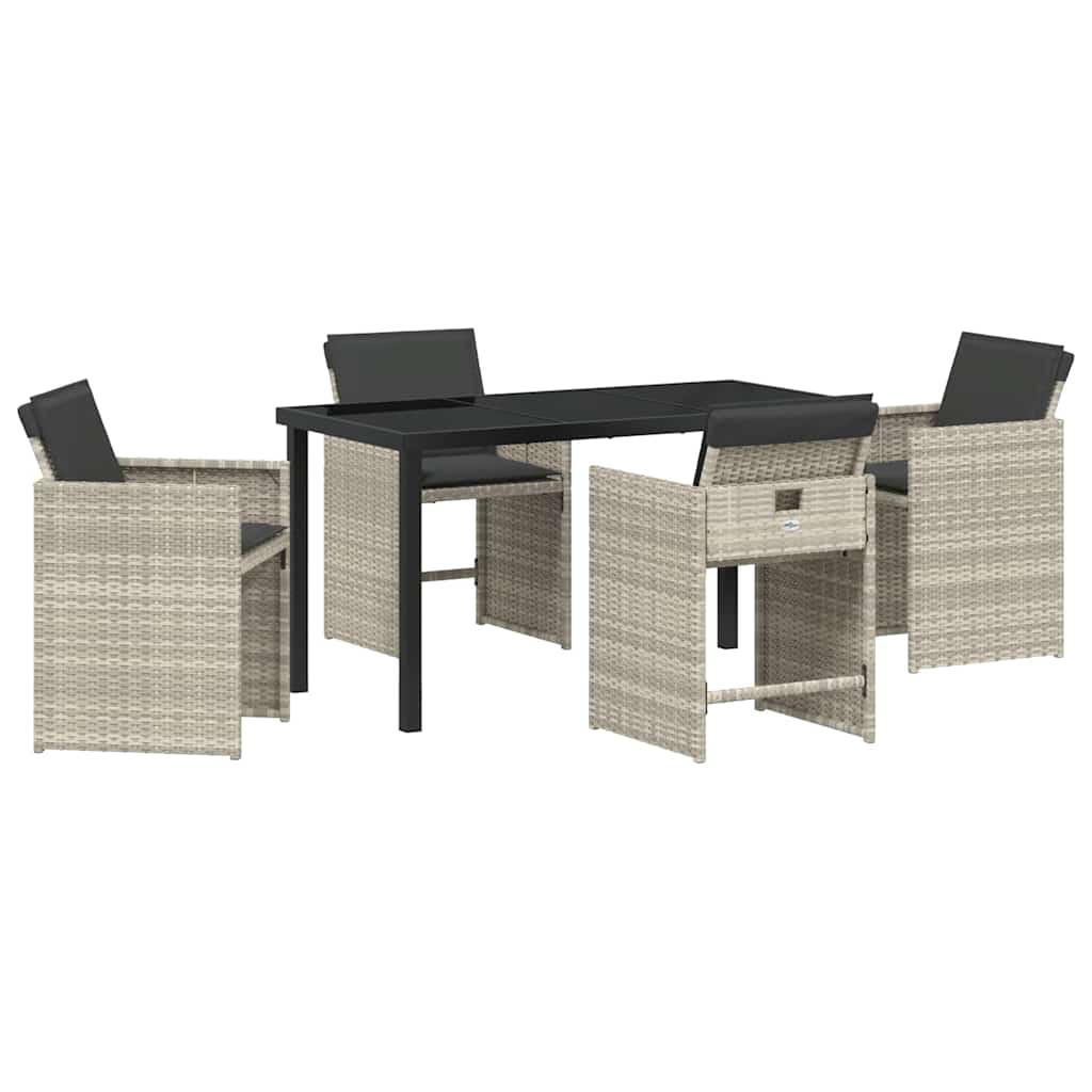 Ensemble de salle à manger pour jardin 5 pcs Gris clair - XIOS