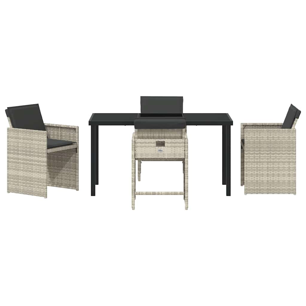 Ensemble de salle à manger pour jardin 5 pcs Gris clair - XIOS