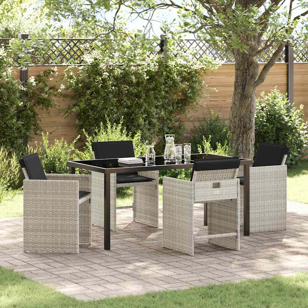 Ensemble de salle à manger pour jardin 5 pcs Gris clair - XIOS