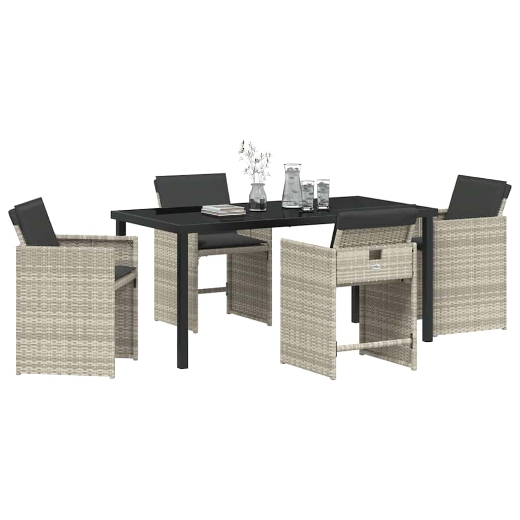 Ensemble de salle à manger pour jardin 5 pcs Gris clair - XIOS
