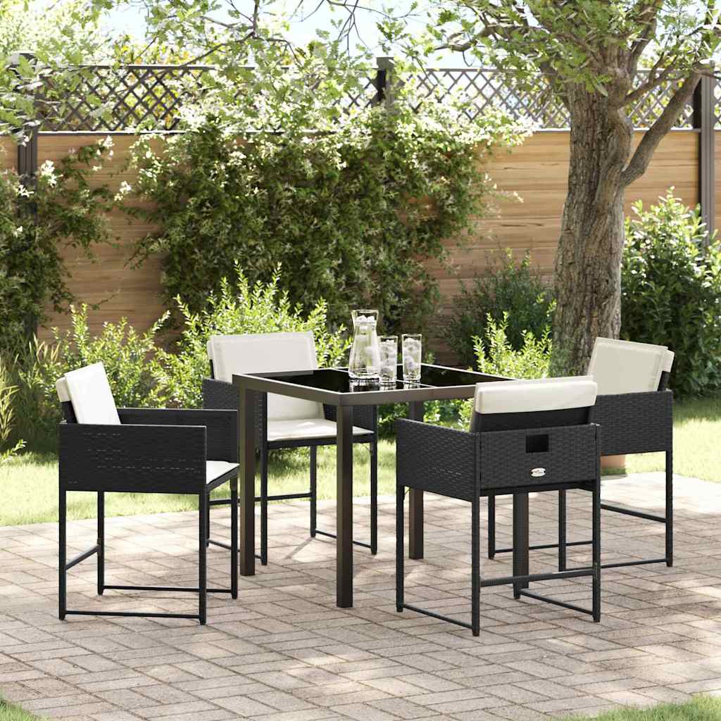 Ensemble de salle à manger pour jardin 5 pcs Noir polyrotin - XIOS