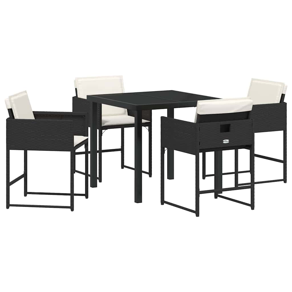 Ensemble de salle à manger pour jardin 5 pcs Noir polyrotin - XIOS