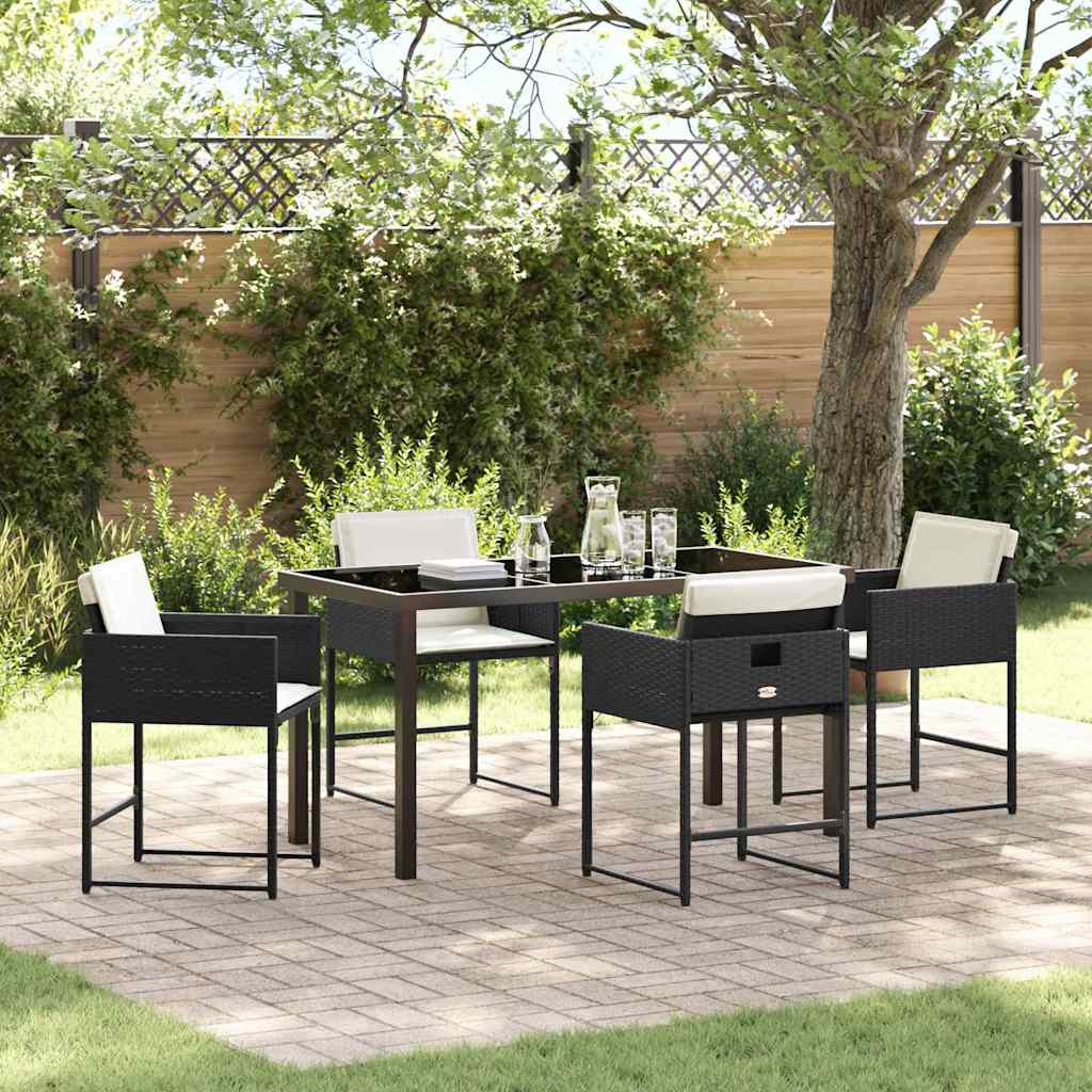 Ensemble de salle à manger pour jardin 5 pcs Noir polyrotin - XIOS