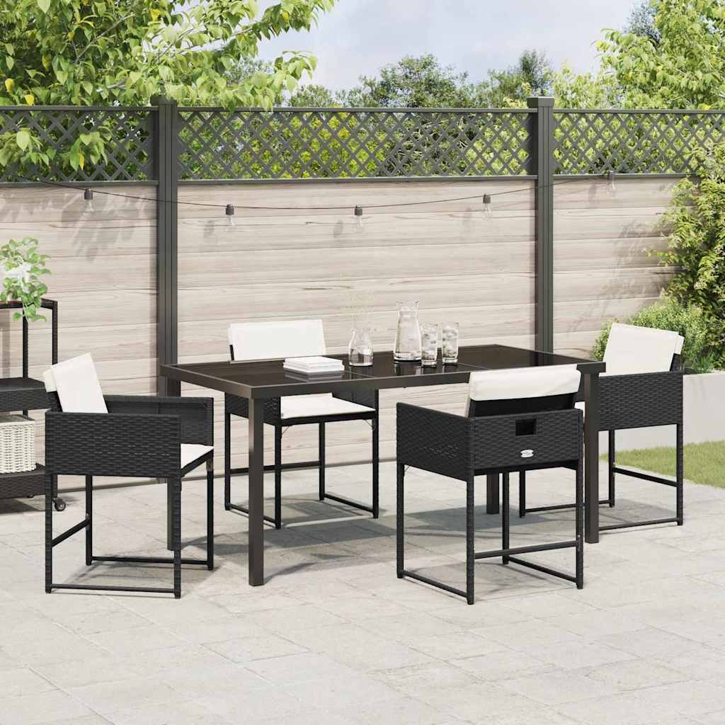 Ensemble de salle à manger pour jardin 5 pcs Noir polyrotin - XIOS
