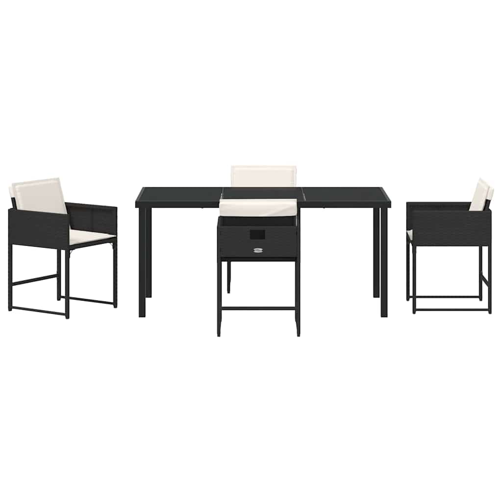 Ensemble de salle à manger pour jardin 5 pcs Noir polyrotin - XIOS