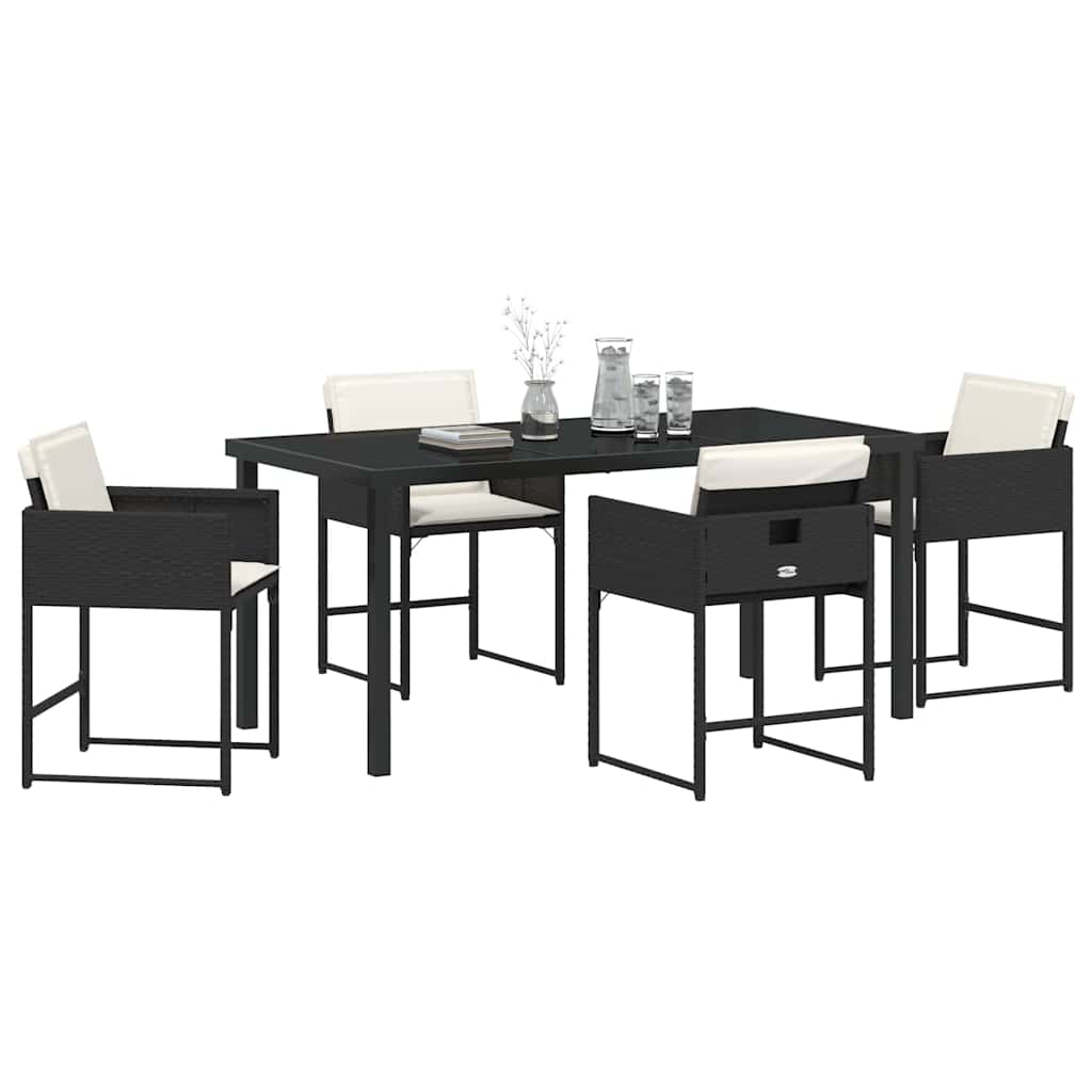 Ensemble de salle à manger pour jardin 5 pcs Noir polyrotin - XIOS