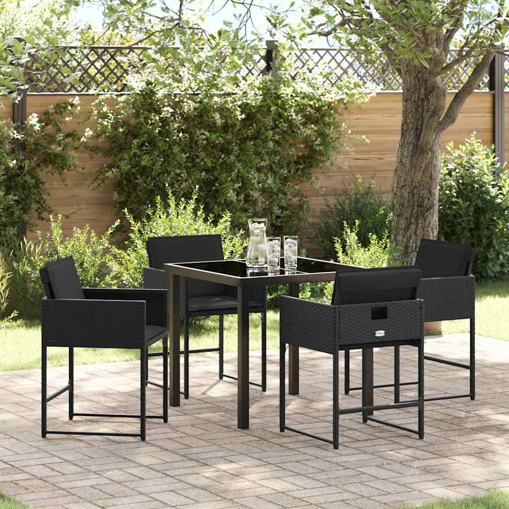 Ensemble de salle à manger pour jardin 5 pcs Noir polyrotin - XIOS