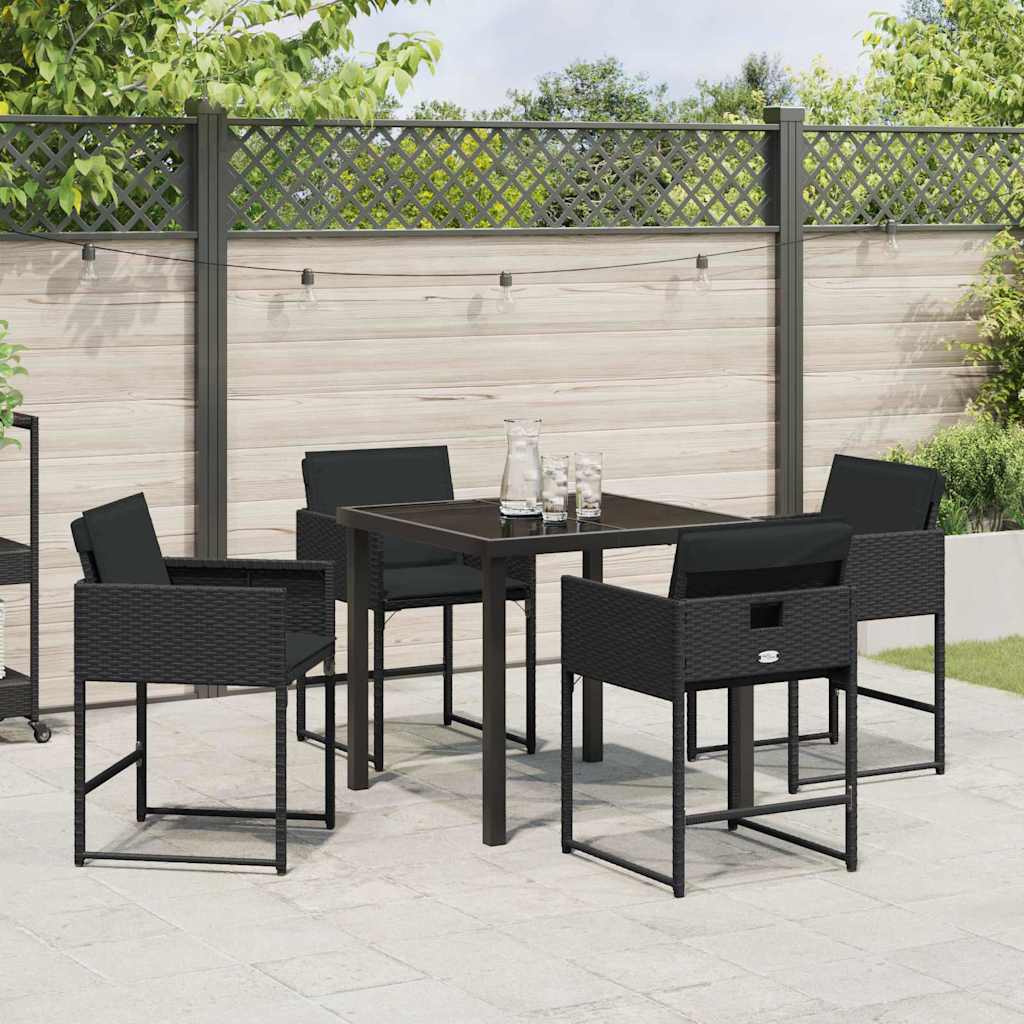 Ensemble de salle à manger pour jardin 5 pcs Noir polyrotin - XIOS