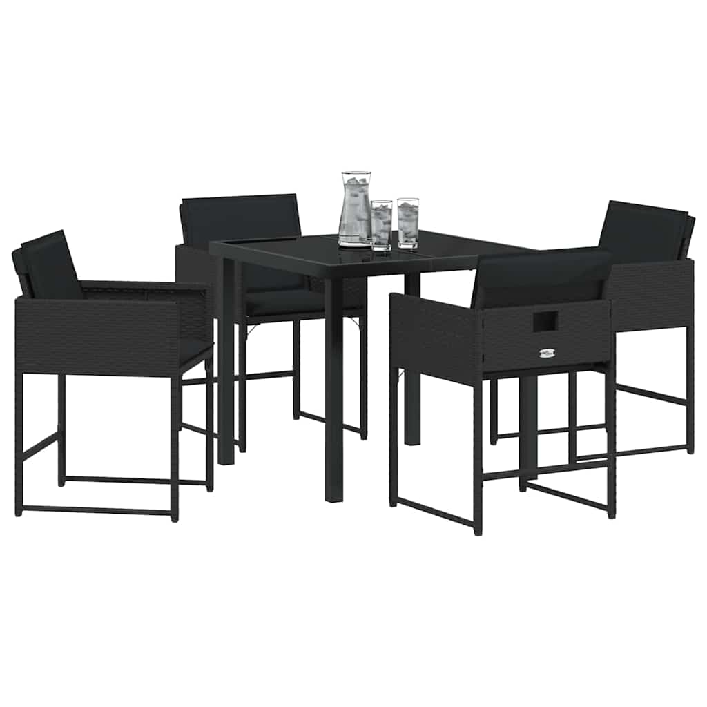 Ensemble de salle à manger pour jardin 5 pcs Noir polyrotin - XIOS