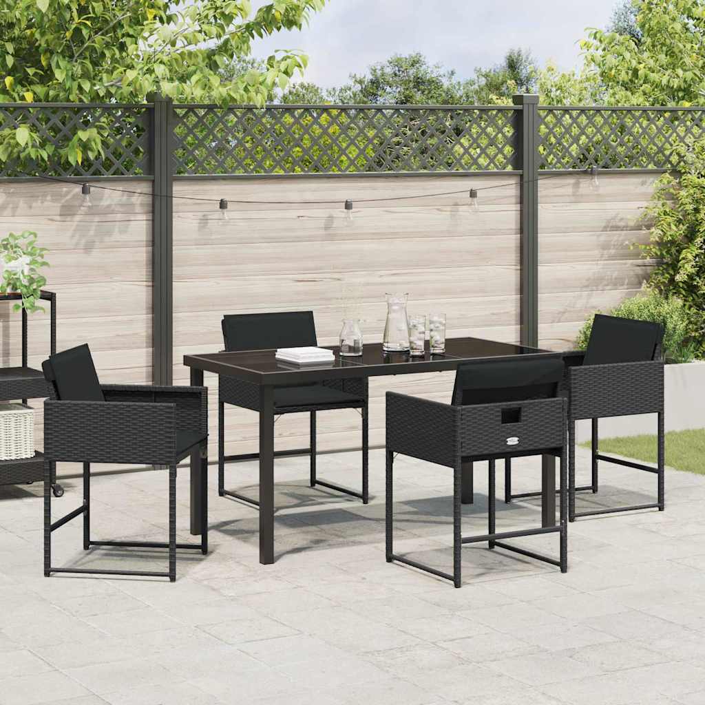 Ensemble de salle à manger pour jardin 5 pcs Noir polyrotin - XIOS