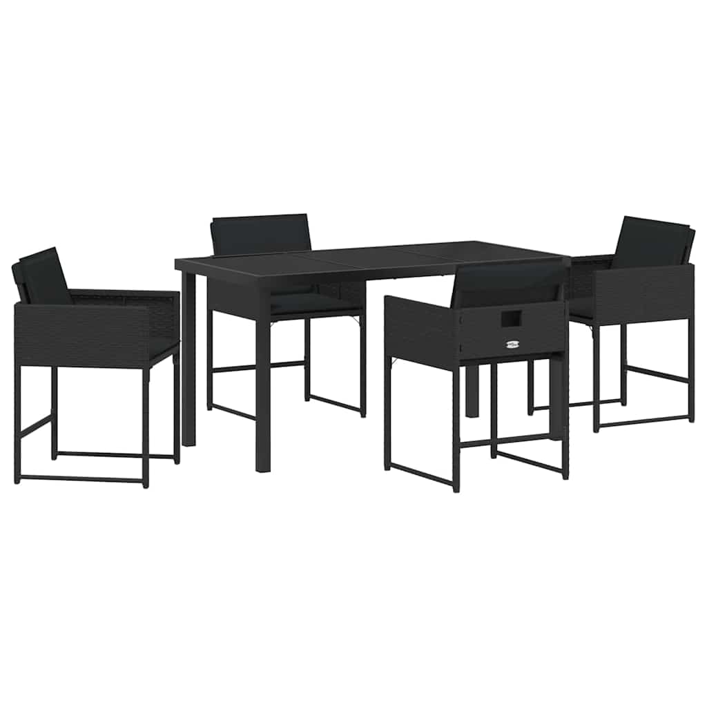 Ensemble de salle à manger pour jardin 5 pcs Noir polyrotin - XIOS