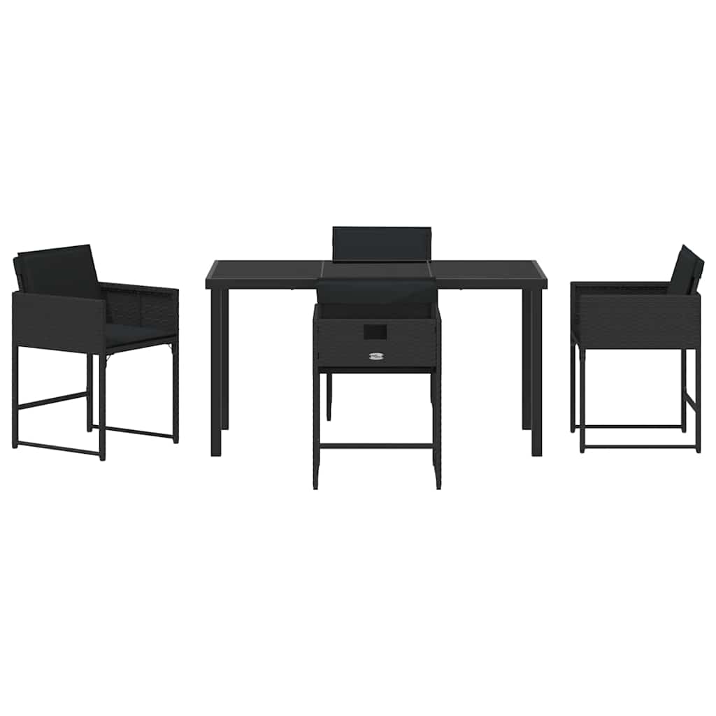 Ensemble de salle à manger pour jardin 5 pcs Noir polyrotin - XIOS