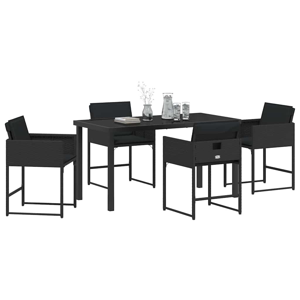 Ensemble de salle à manger pour jardin 5 pcs Noir polyrotin - XIOS