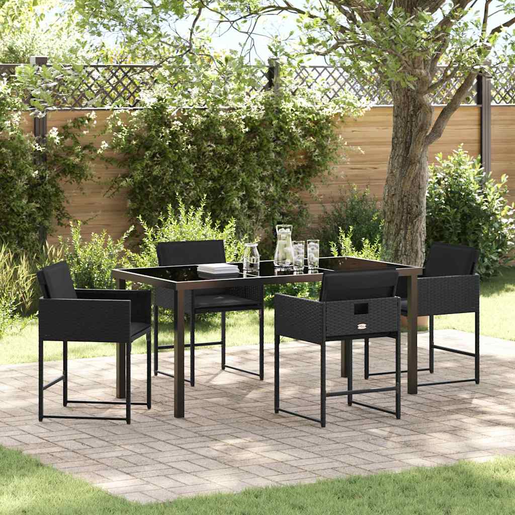 Ensemble de salle à manger pour jardin 5 pcs Noir polyrotin - XIOS