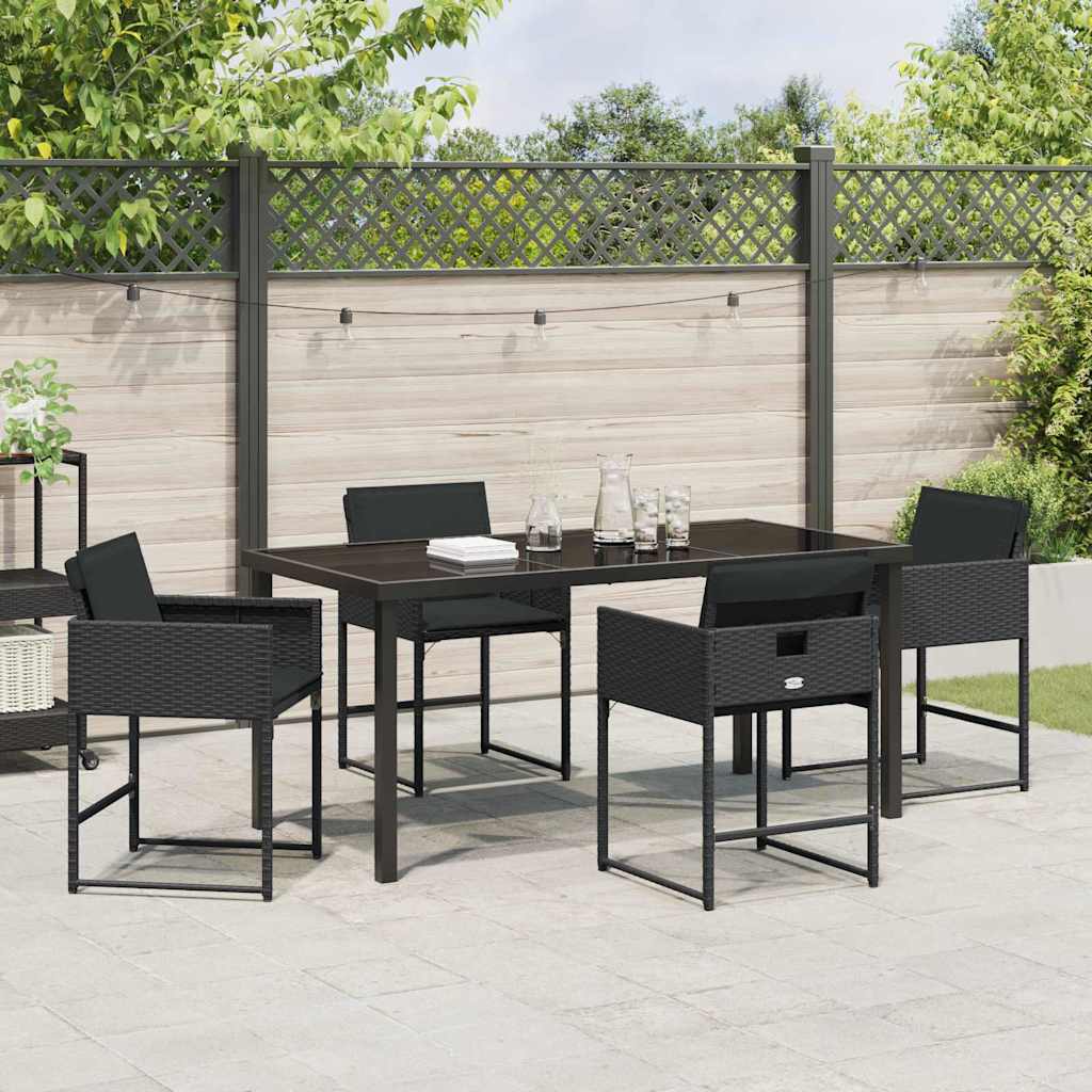 Ensemble de salle à manger pour jardin 5 pcs Noir polyrotin - XIOS