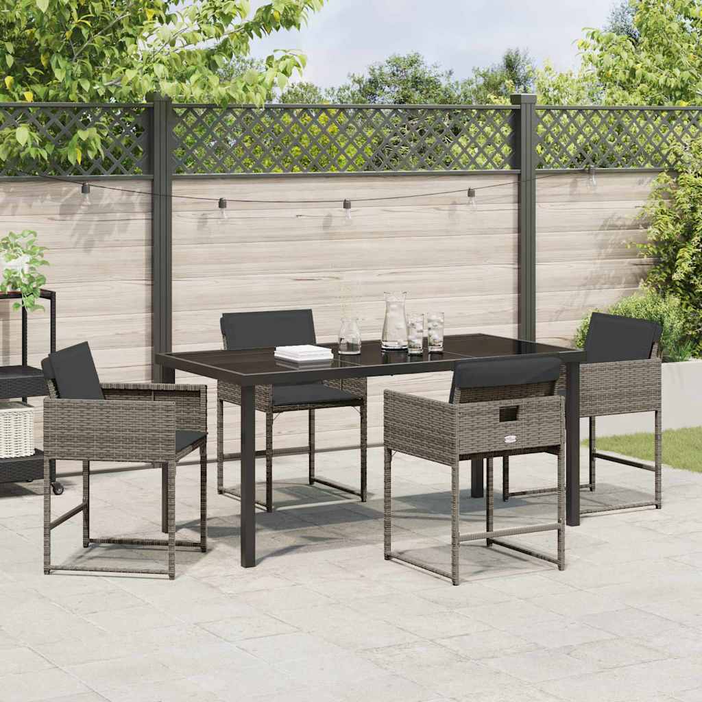 Ensemble de salle à manger pour jardin 5 pcs Gris polyrotin - XIOS