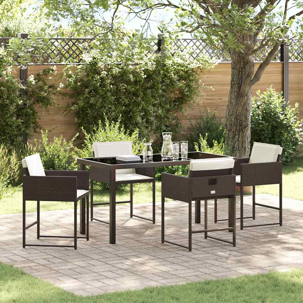 Ensemble de salle à manger pour jardin 5 pcs Marron polyrotin - XIOS