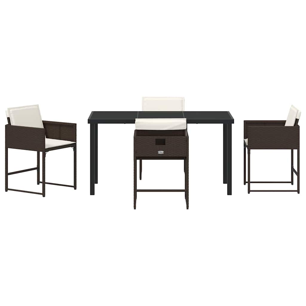 Ensemble de salle à manger pour jardin 5 pcs Marron polyrotin - XIOS