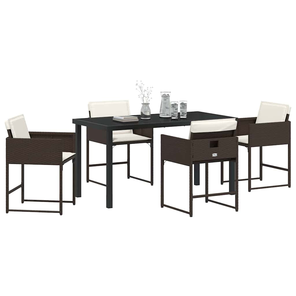 Ensemble de salle à manger pour jardin 5 pcs Marron polyrotin - XIOS