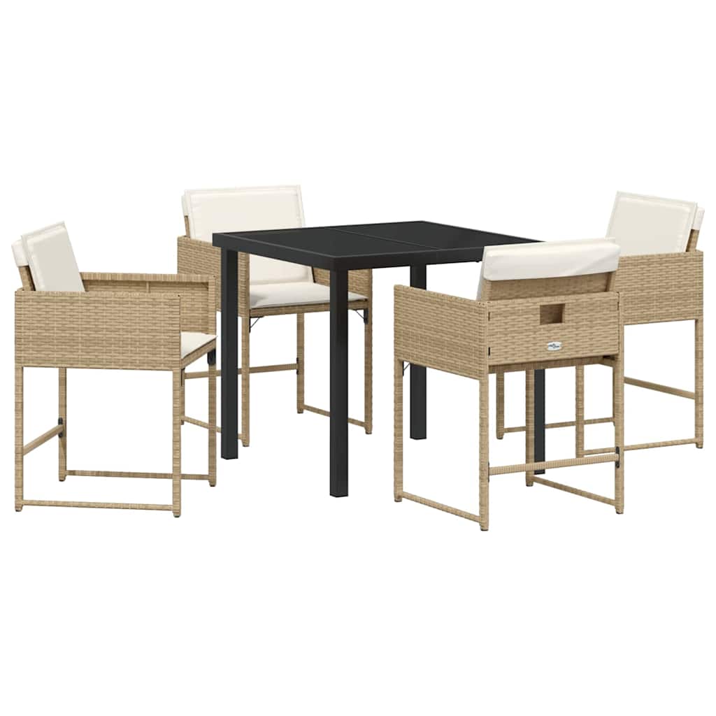 Ensemble de salle à manger pour jardin 5 pcs Beige polyrotin - XIOS