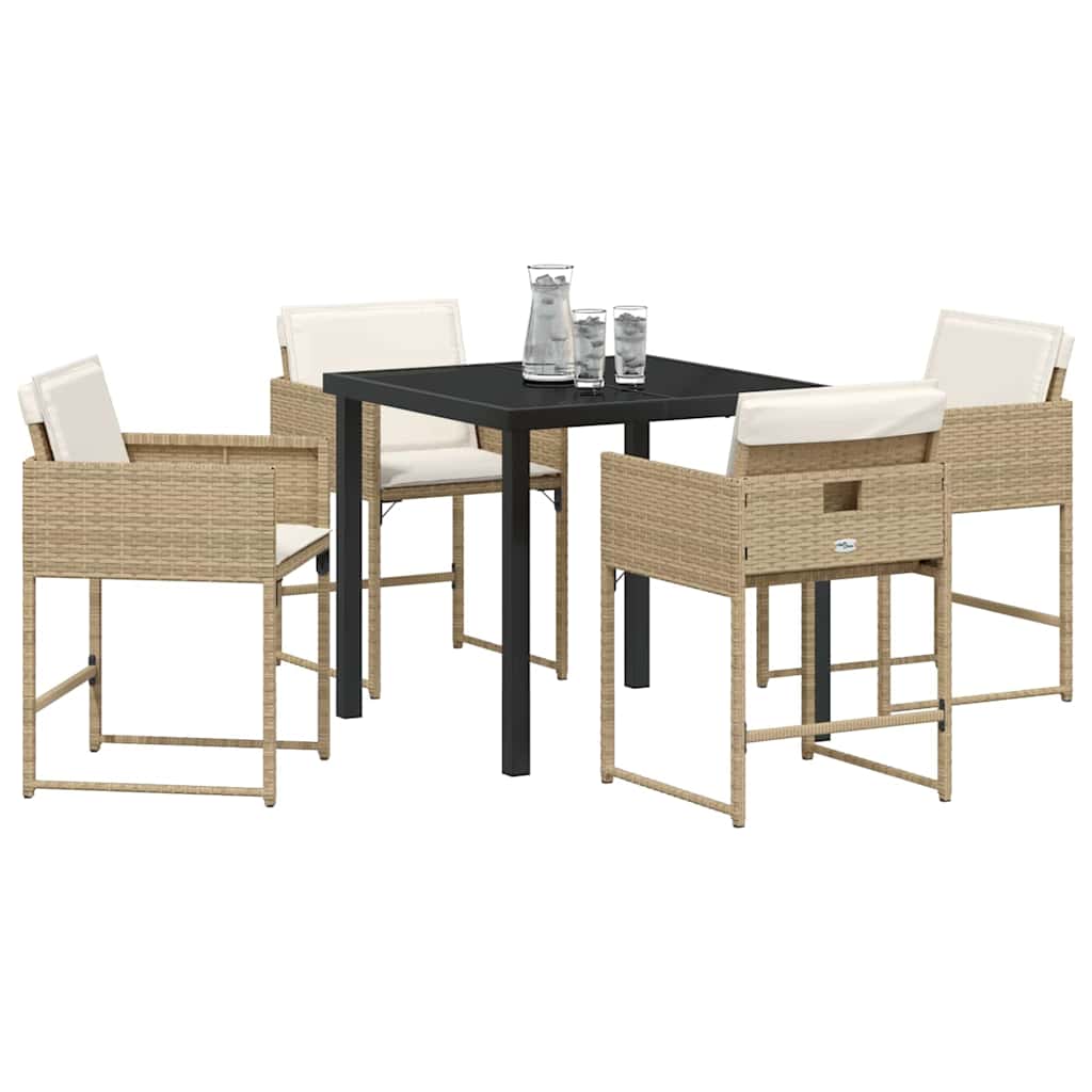 Ensemble de salle à manger pour jardin 5 pcs Beige polyrotin - XIOS