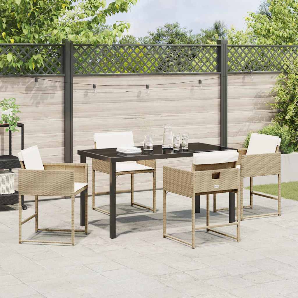 Ensemble de salle à manger pour jardin 5 pcs Beige polyrotin - XIOS