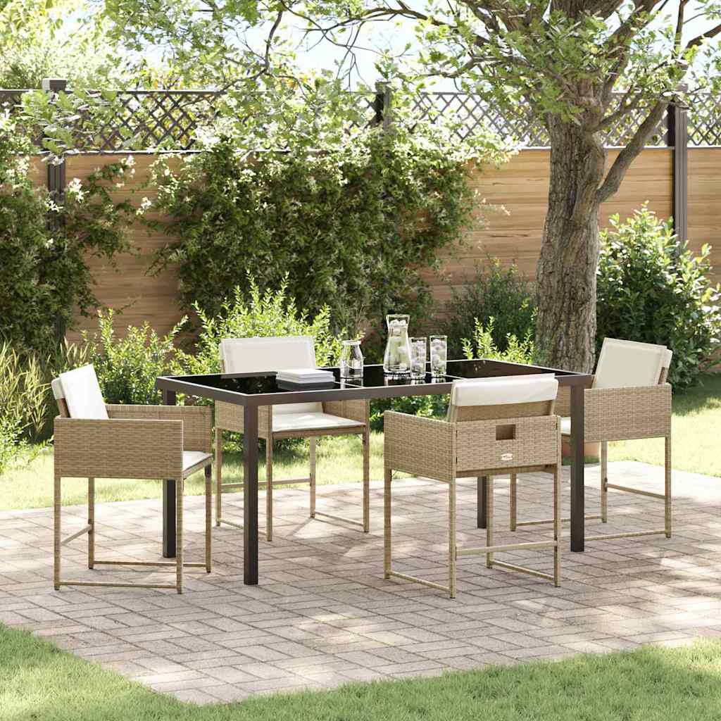 Ensemble de salle à manger pour jardin 5 pcs Beige polyrotin - XIOS