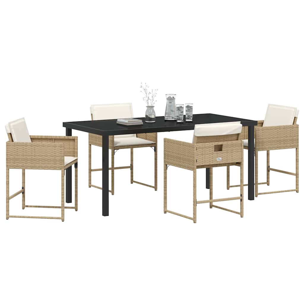 Ensemble de salle à manger pour jardin 5 pcs Beige polyrotin - XIOS