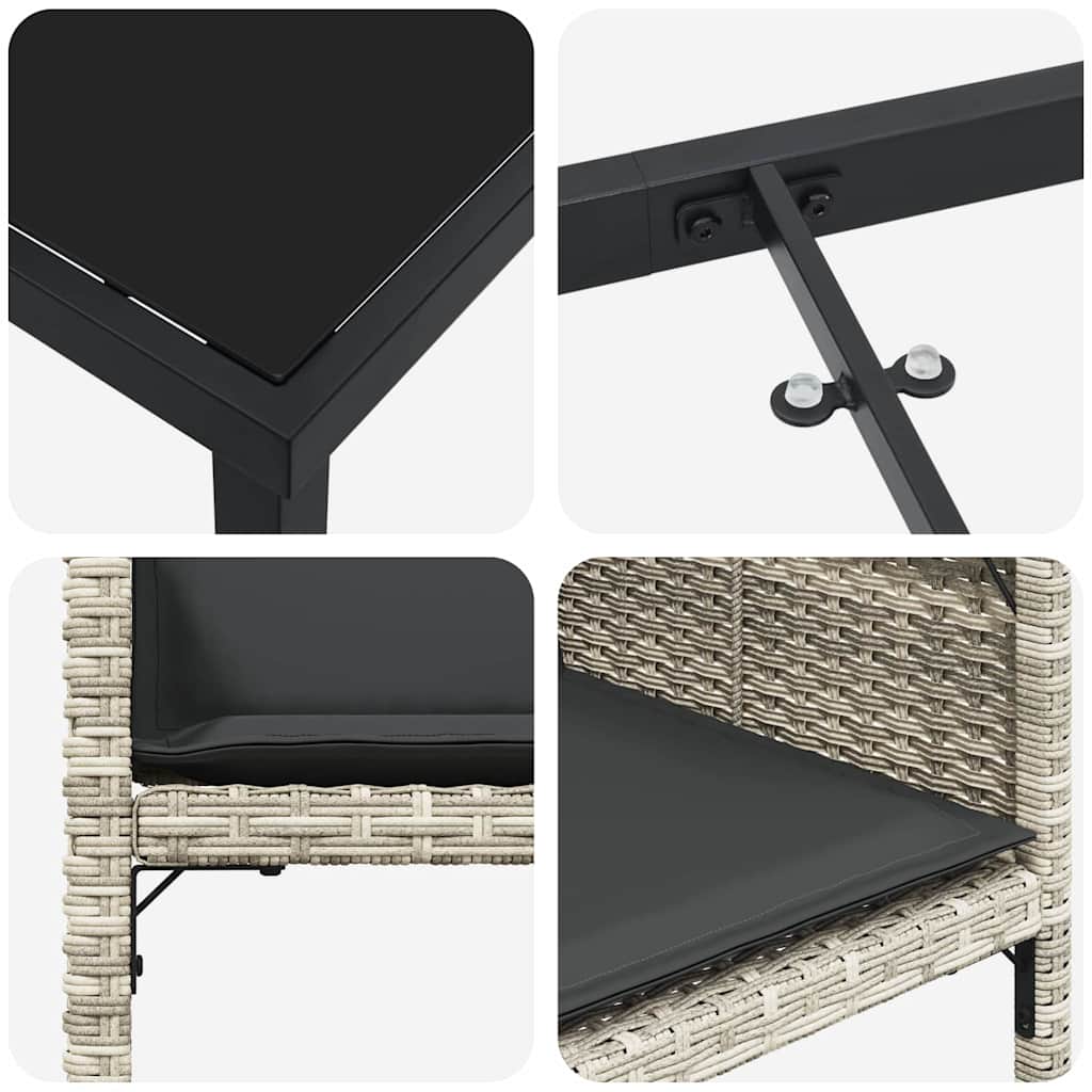 Ensemble de salle à manger pour jardin 5 pcs Gris clair - XIOS