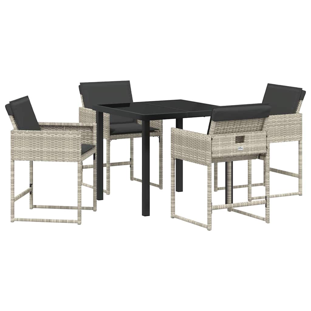 Ensemble de salle à manger pour jardin 5 pcs Gris clair - XIOS