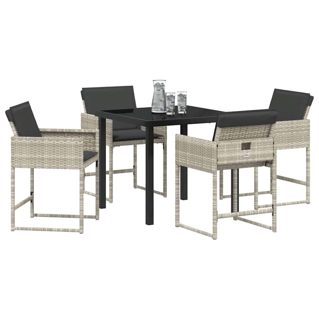 Ensemble de salle à manger pour jardin 5 pcs Gris clair - XIOS