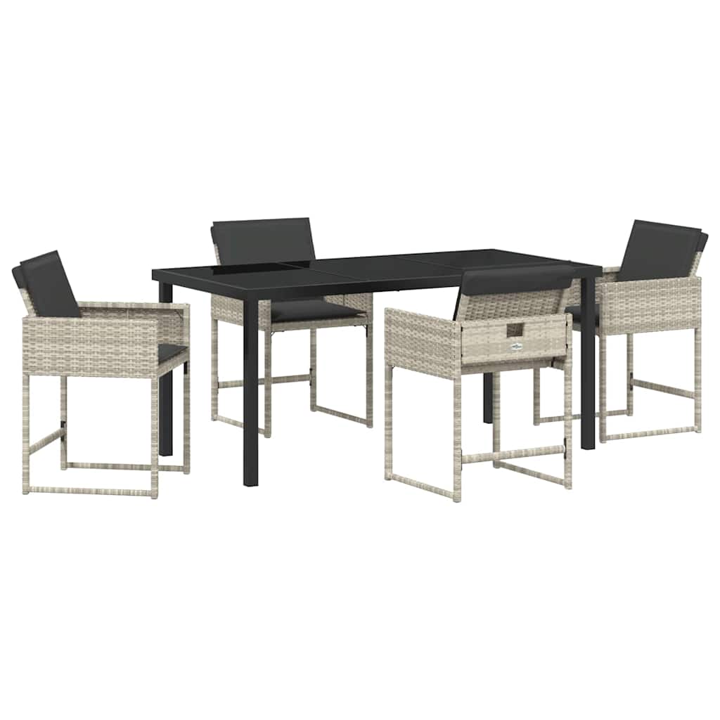 Ensemble de salle à manger pour jardin 5 pcs Gris clair - XIOS