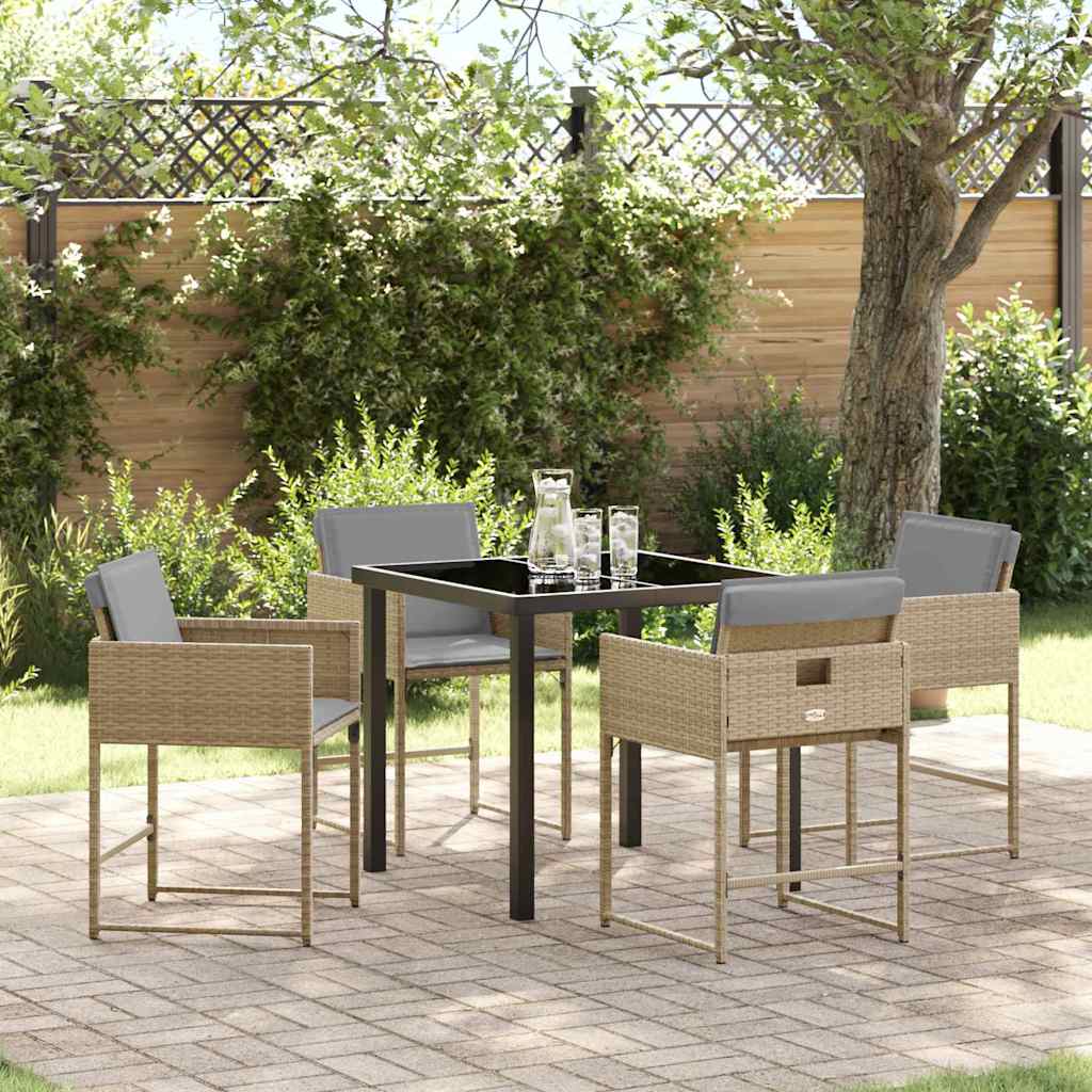 Ensemble de salle à manger pour jardin 5 pcs Beige polyrotin - XIOS