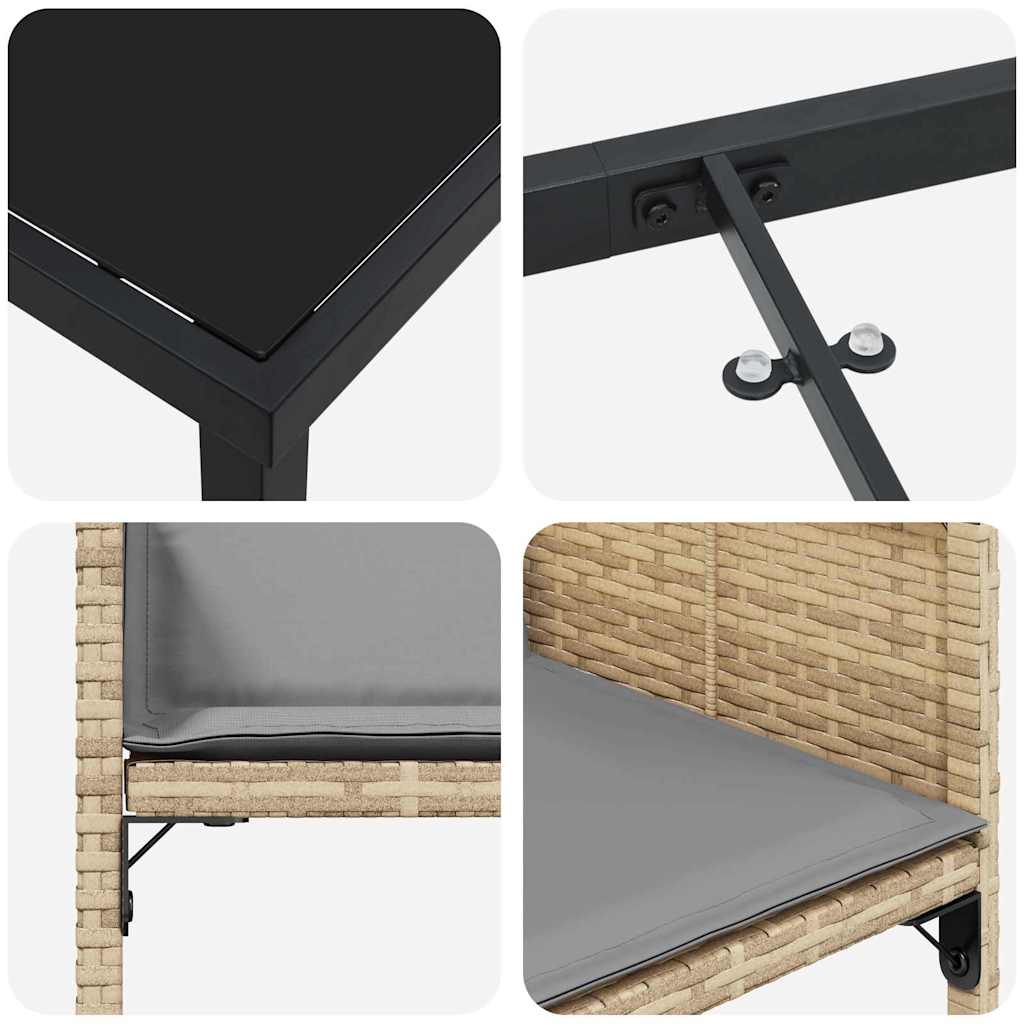 Ensemble de salle à manger pour jardin 5 pcs Beige polyrotin - XIOS