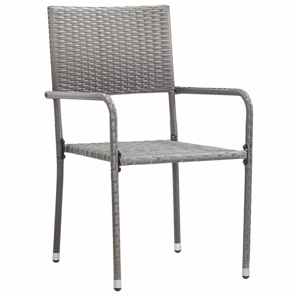 Ensemble de salle à manger pour jardin 3 pcs Gris polyrotin - XIOS