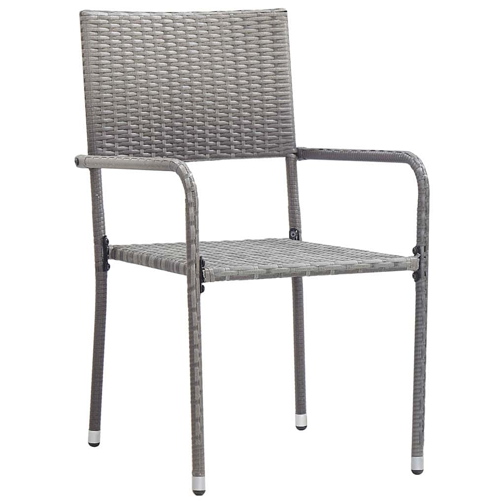 Ensemble de salle à manger pour jardin 7 pcs Gris polyrotin - XIOS