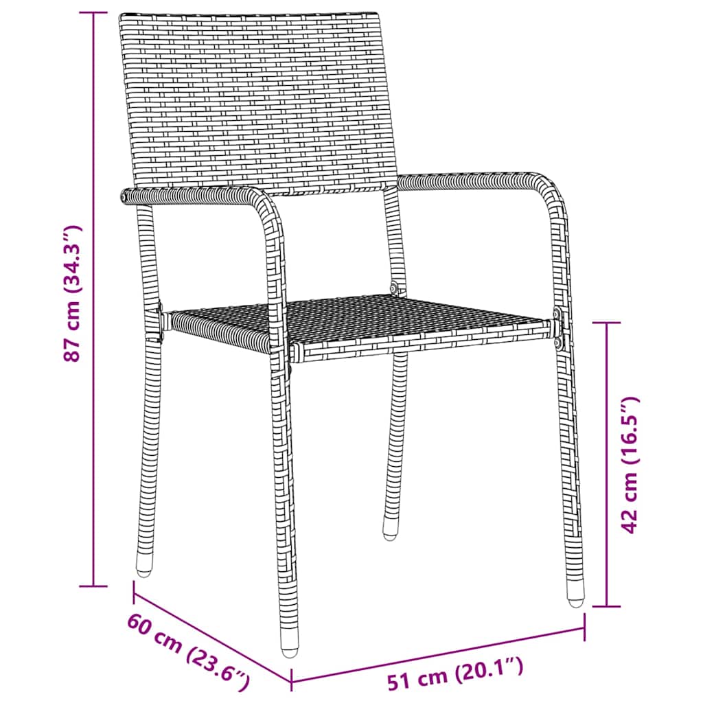 Ensemble de salle à manger pour jardin 7 pcs Gris polyrotin - XIOS