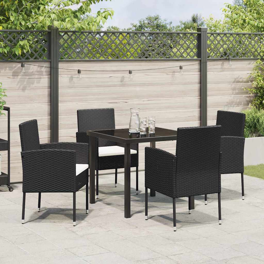 Ensemble de salle à manger pour jardin 5 pcs Noir polyrotin - XIOS