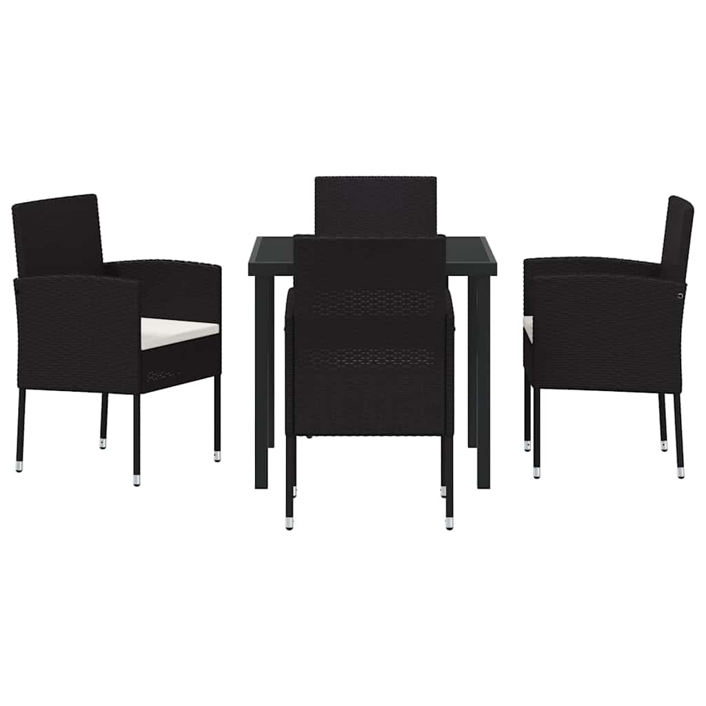 Ensemble de salle à manger pour jardin 5 pcs Noir polyrotin - XIOS