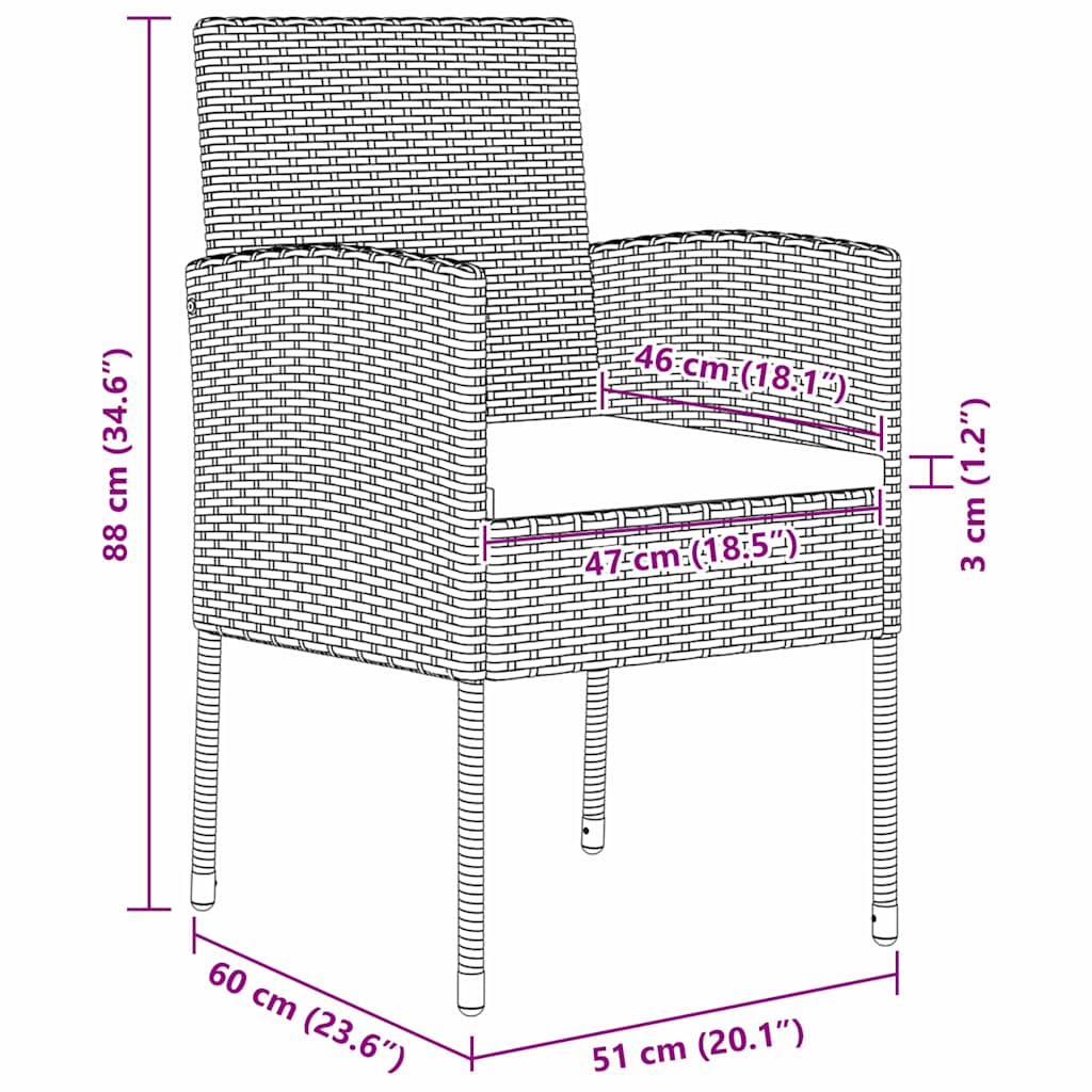 Ensemble de salle à manger pour jardin 5 pcs Noir polyrotin - XIOS