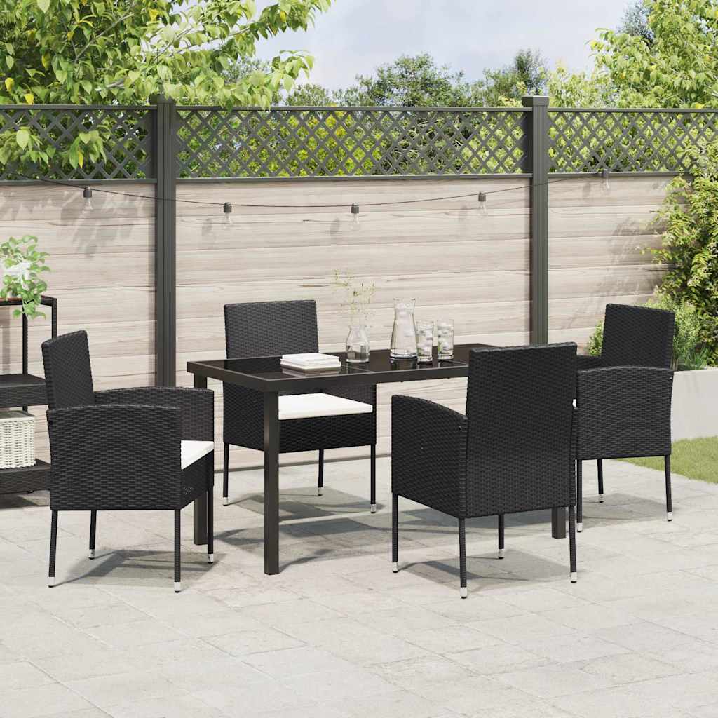 Ensemble de salle à manger pour jardin 5 pcs Noir polyrotin - XIOS