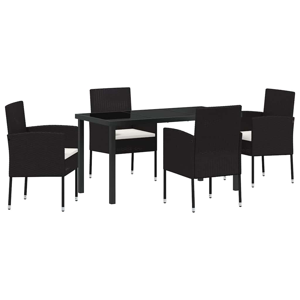 Ensemble de salle à manger pour jardin 5 pcs Noir polyrotin - XIOS