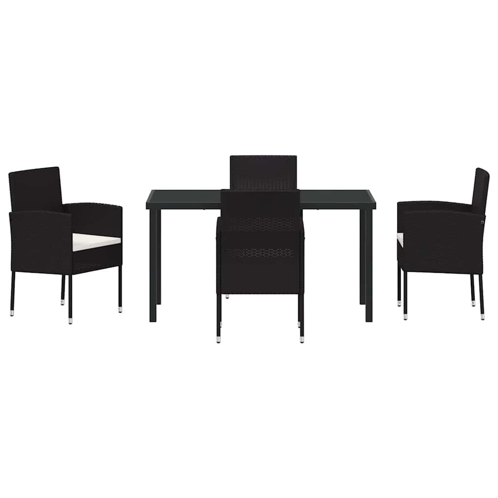 Ensemble de salle à manger pour jardin 5 pcs Noir polyrotin - XIOS