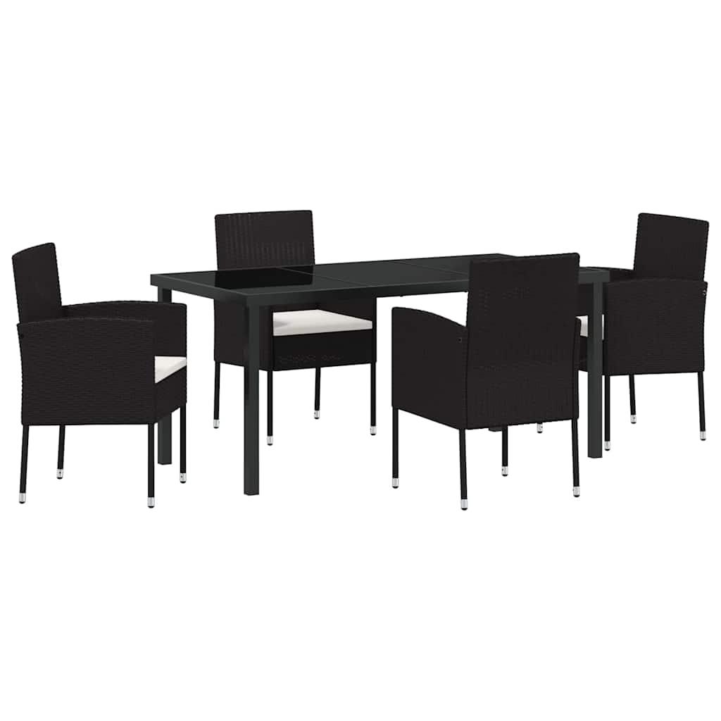 Ensemble de salle à manger pour jardin 5 pcs Noir polyrotin - XIOS