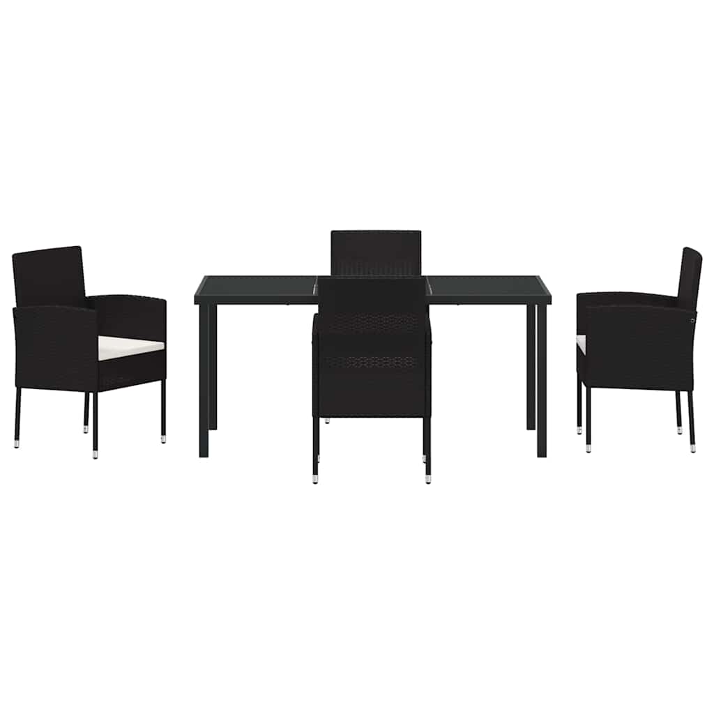 Ensemble de salle à manger pour jardin 5 pcs Noir polyrotin - XIOS
