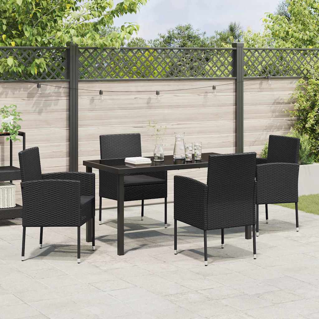 Ensemble de salle à manger pour jardin 5 pcs Noir polyrotin - XIOS